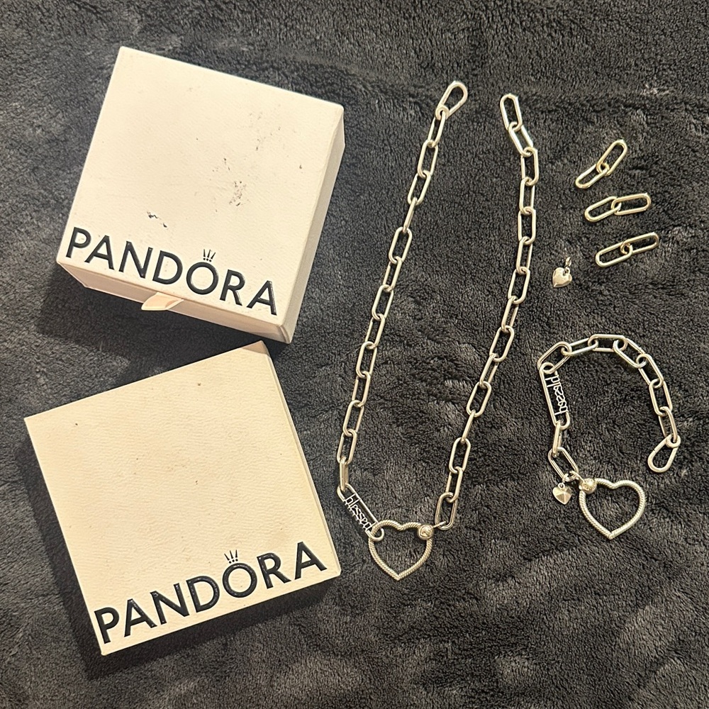 Pandora Silver Heart Jewelry Set
